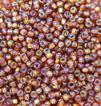 Size 8 Miyuki Seed Beads -- 634B Amber AB / Silver Lined